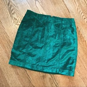 FP Emerald Green Velvet Mini Skirt